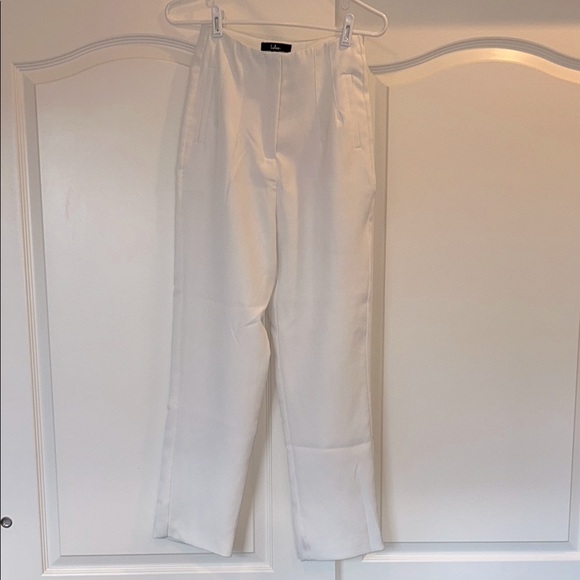 Lulus Ivory Pleated Career Bridal Trouser Pants - Picture 1 of 5